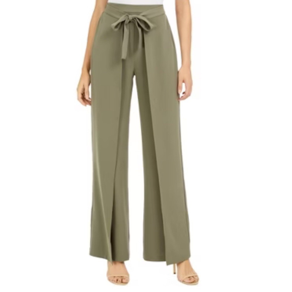bar III Womens Tie-Front Casual Wide Leg Pants